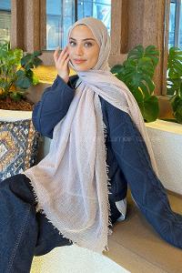 Lamelif Taş Gri Bürümcük Şal