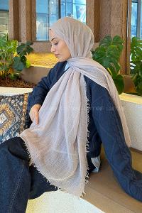 Lamelif Taş Gri Bürümcük Şal