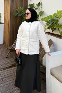 Lamelif Teddy Ceket Ekru