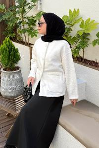 Lamelif Teddy Ceket Ekru