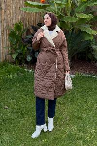 Brown Jacket Collar Long Arm Coat