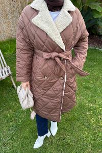 Brown Jacket Collar Long Arm Coat