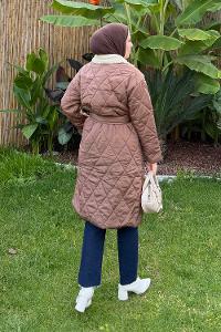 Brown Jacket Collar Long Arm Coat