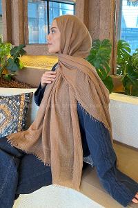 Lamelif Tozlu Kahve Bürümcük Şal