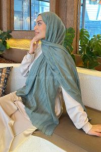 Modalamelif Piliseli Bambu Şal Çağla Yeşili