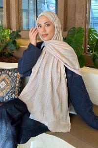 Modalamelif Piliseli Bambu Şal Koyu Taş