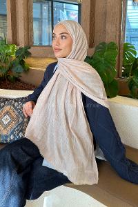 Modalamelif Piliseli Bambu Şal Koyu Taş