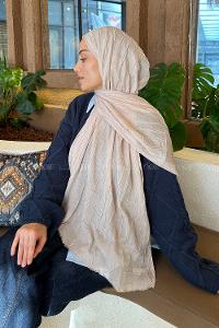 Modalamelif Piliseli Bambu Şal Koyu Taş