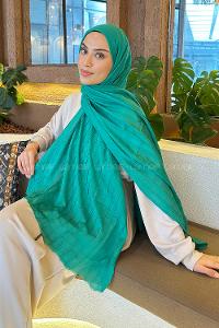 Modalamelif Piliseli Bambu Şal Yeşil