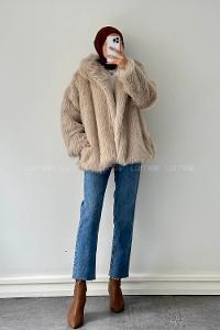 Lamelif Kürk Mont Taş Rengi