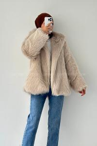 Lamelif Kürk Mont Taş Rengi