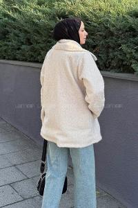 Lamelif Sakal Kumaş Kaban Bej