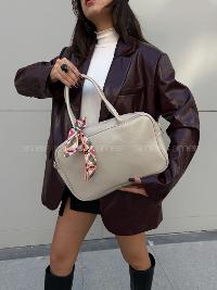 Kadın Suni Deri Omuz ve El Çantası fular Kombin 