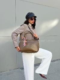 Kadın Suni Deri Omuz ve El Çantası fular Kombin 