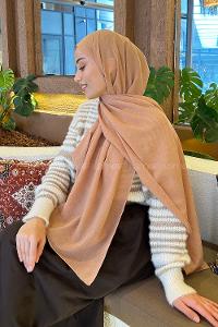 Lamelif Camel Keten Şal