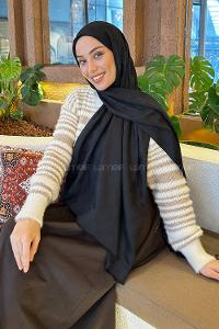 Lamelif G Desen Kaşmir Çift Taraflı Şal Siyah