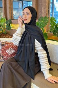 Lamelif G Desen Kaşmir Çift Taraflı Şal Siyah