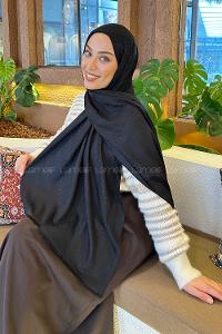 Lamelif Guess Desen Kaşmir Çift Taraflı Şal Siyah