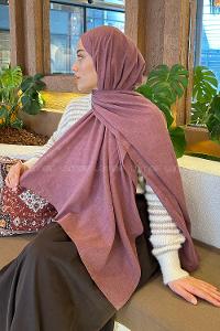 Lamelif Keten Şal Gül Kurusu