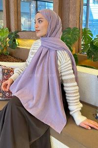Lamelif Keten Şal Lila