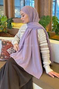 Lamelif Keten Şal Lila