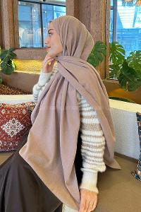 Lamelif Keten Şal Vizon