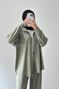 Lamelif Fermuarlı Oysho Takım Mint Yeşili