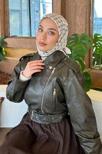 Lamelif G Desen Rayon Eşarp Bej