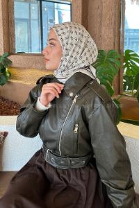 Lamelif G Desen Rayon Eşarp Bej