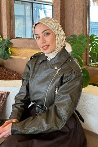 Lamelif G Desen Rayon Eşarp Ekru