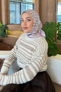 Lamelif G Desen Rayon Eşarp Lila