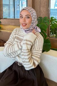 Lamelif G Desen Rayon Eşarp Lila