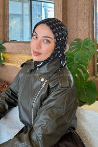 Lamelif G Desen Rayon Eşarp Siyah