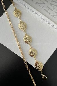Lamelif Gold Motifli Zincir Kemer