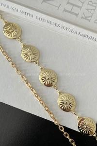 Lamelif Gold Motifli Zincir Kemer