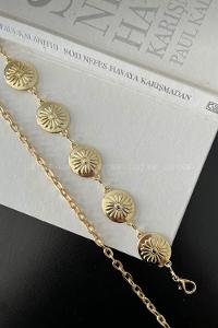 Lamelif Gold Motifli Zincir Kemer