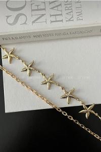 Lamelif Gold Yıldız Zincir Kemer