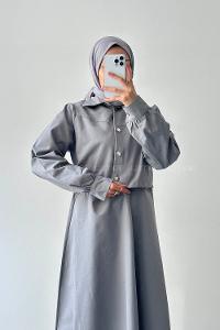 Lamelif Jileli İkili Takım Açık Gri