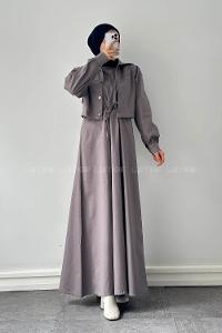 Lamelif Jileli İkili Takım Gri