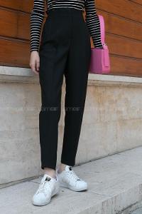 Lamelif Pensli Fleto Cep Pantolon Siyah