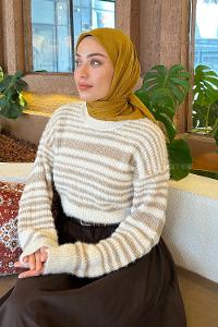 Lamelif Piliseli Bambu Eşarp Hardal Sarısı