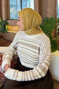 Lamelif Piliseli Bambu Eşarp Sarı