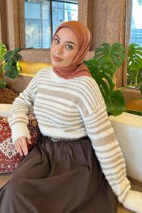 Lamelif Piliseli Bambu Eşarp Tarçın