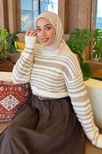 Lamelif Piliseli Bambu Eşarp Taş