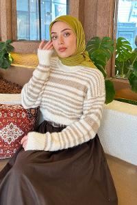 Lamelif Piliseli Bambu Eşarp Yağ Yeşili