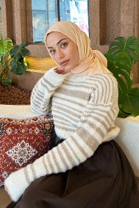 Lamelif Piliseli Bambu Eşarp Yavru Ağzı