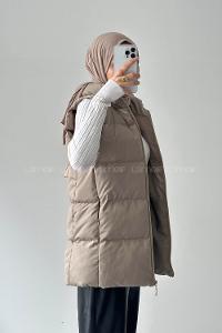 Lamelif Şişme Yelek Taş Rengi