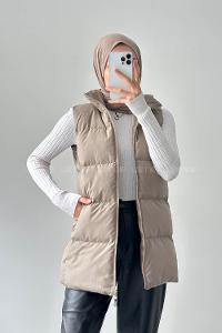 Lamelif Şişme Yelek Taş Rengi