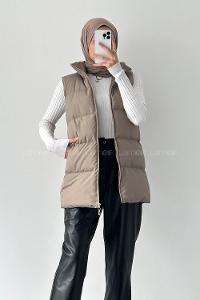 Lamelif Şişme Yelek Taş Rengi