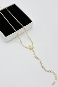 Lamelif Gold Kristal Kuzey Yıldızı Su Yolu Taşlı Y Kolye